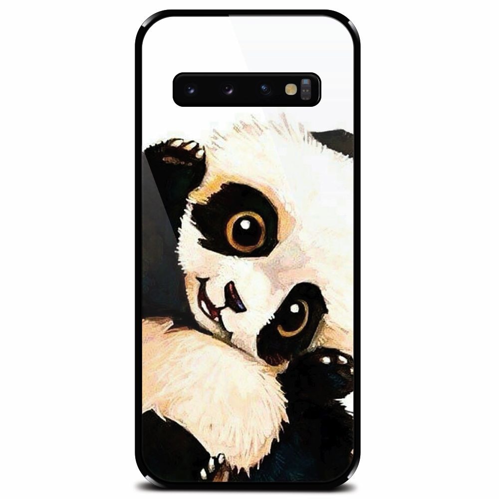 Husa din sticla securizata pentru Samsung Galaxy S10 Plus, Baby Panda 002