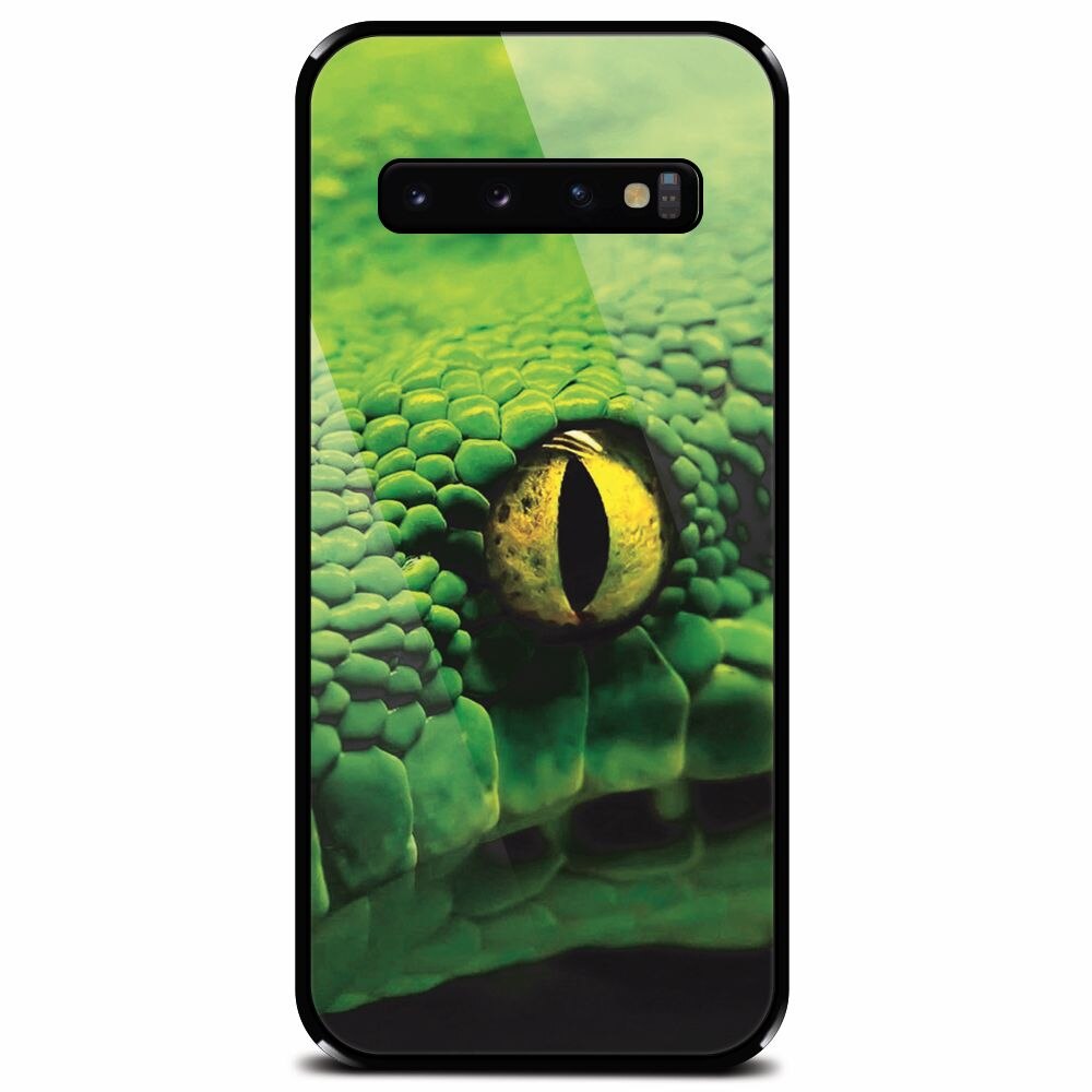Husa din sticla securizata pentru Samsung Galaxy S10, Animal Eye
