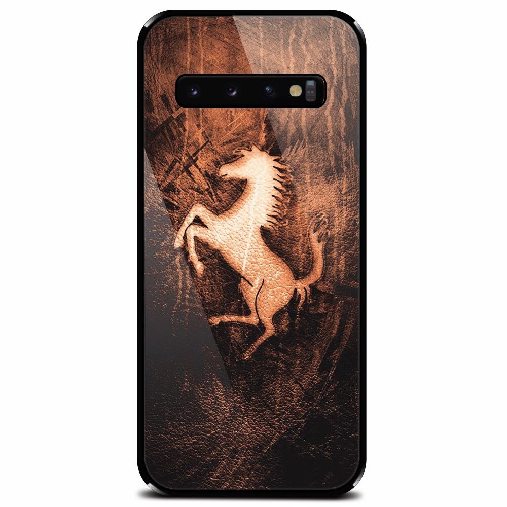 Husa din sticla securizata pentru Samsung Galaxy S10 Plus, Amazing Horse
