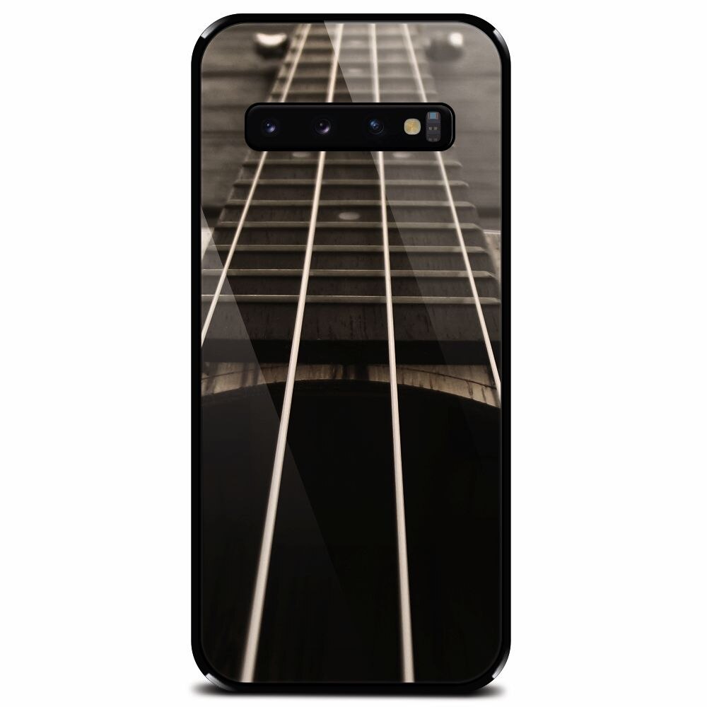Husa din sticla securizata pentru Samsung Galaxy S10 Plus, Bass Guitar
