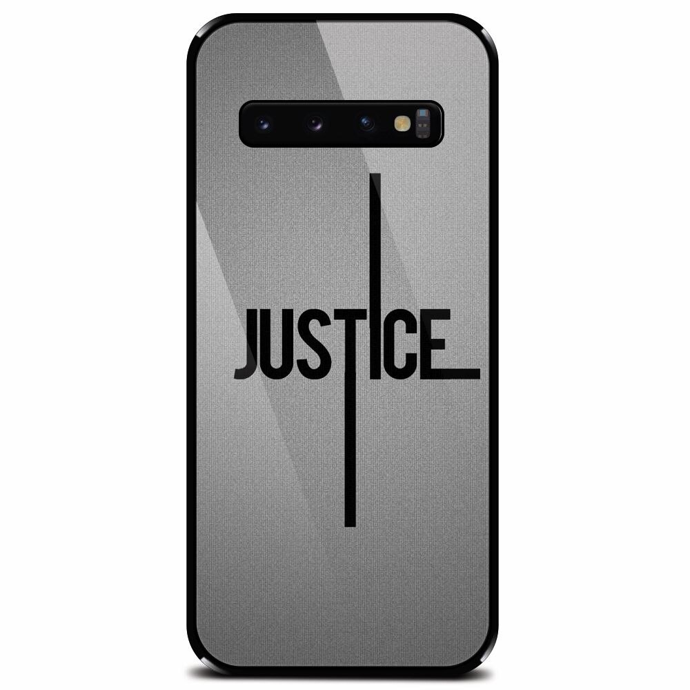 Husa din sticla securizata pentru Samsung Galaxy S10, Amir Justice Minimalistic Nubheebuccus Text