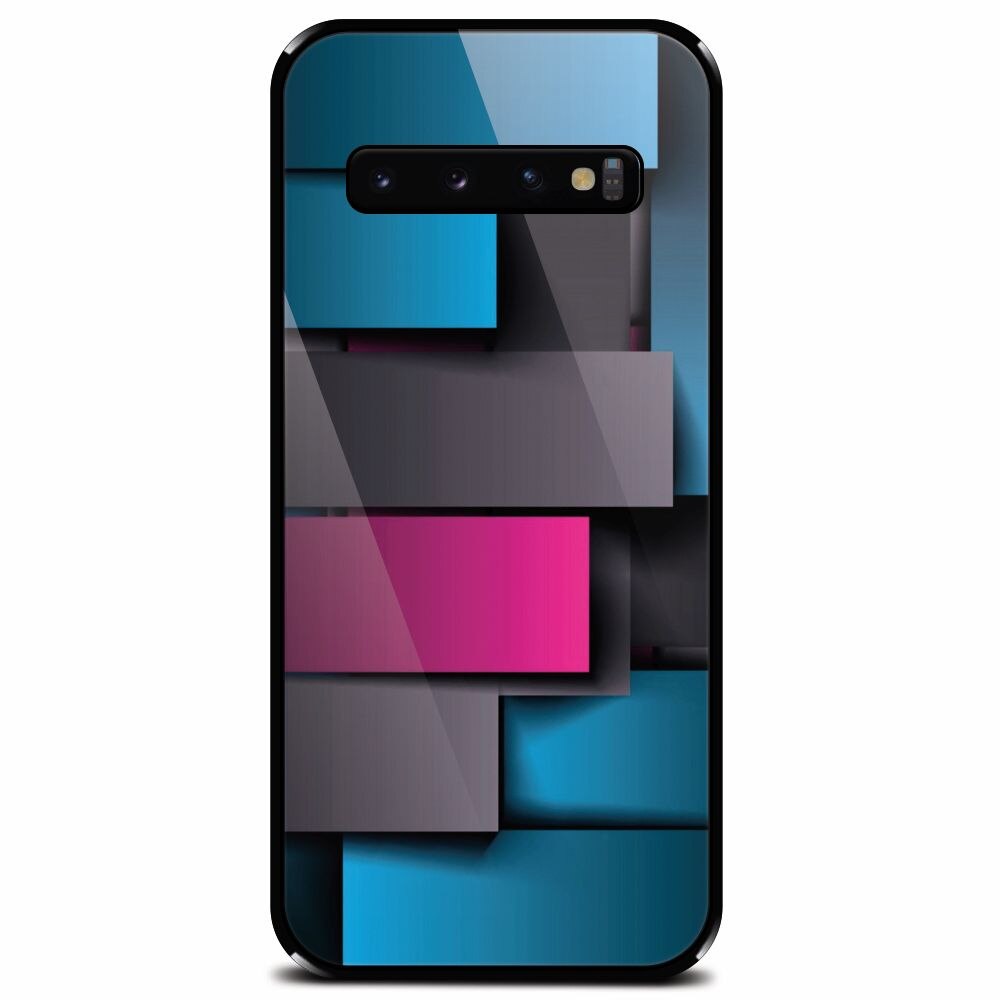 Husa din sticla securizata pentru Samsung Galaxy S10, Cool Abstract