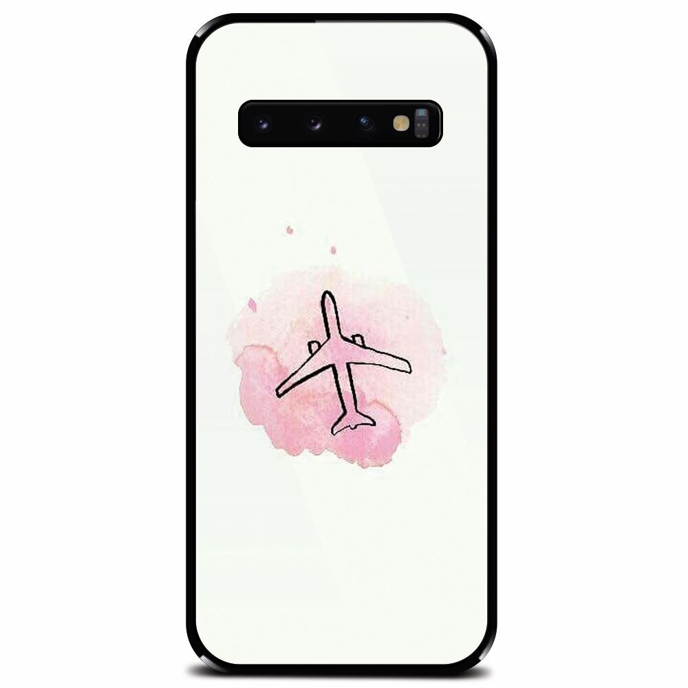 Husa din sticla securizata pentru Samsung Galaxy S10, Airplain