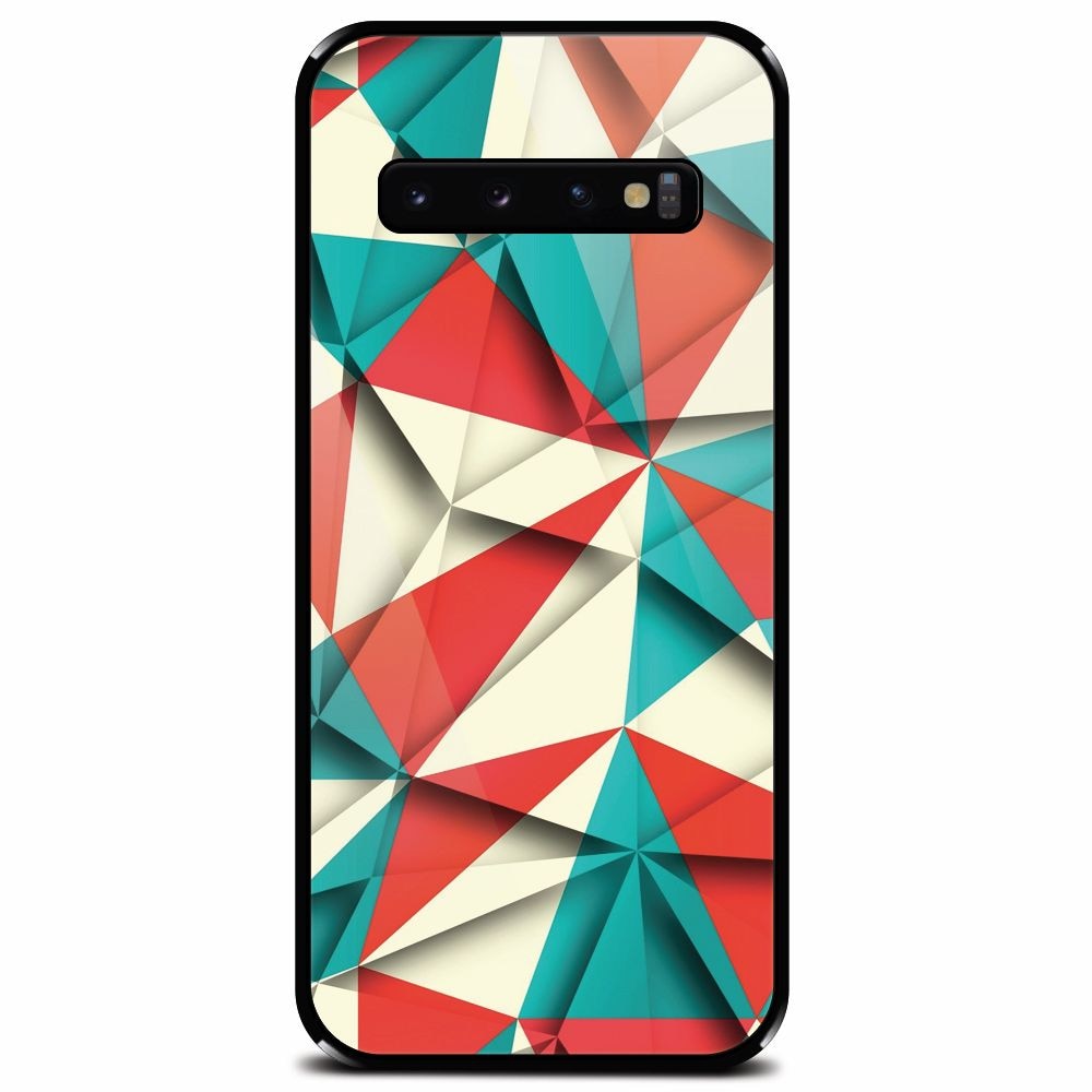 Husa din sticla securizata pentru Samsung Galaxy S10 Plus, Abstract Vector