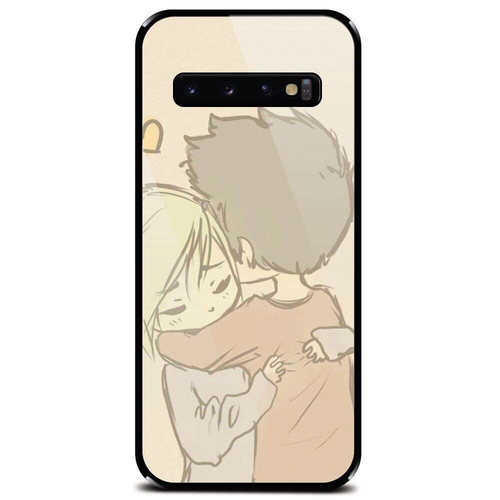 Husa din sticla securizata pentru Samsung Galaxy S10, Couple Hug