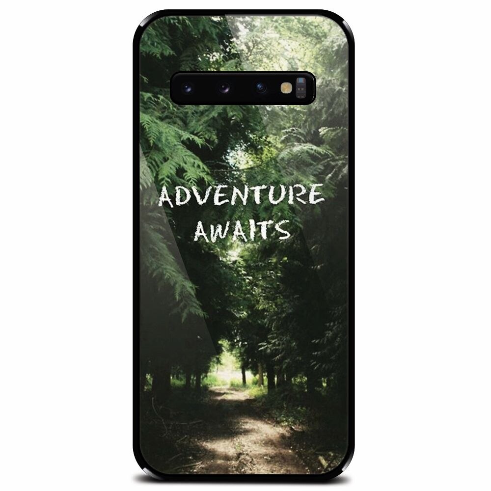 Husa din sticla securizata pentru Samsung Galaxy S10, Adventure Awaits Forest