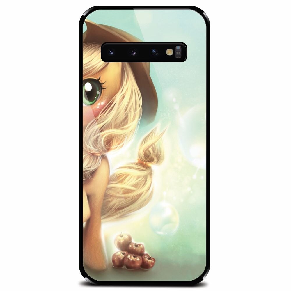 Husa din sticla securizata pentru Samsung Galaxy S10 Plus, Applejack Pony Cute K