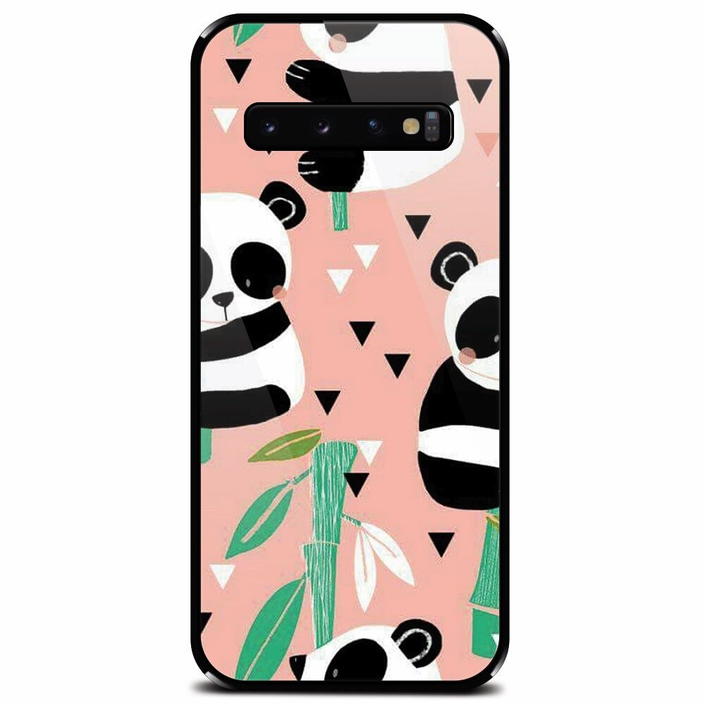 Husa din sticla securizata pentru Samsung Galaxy S10 Plus, Baby Panda 001