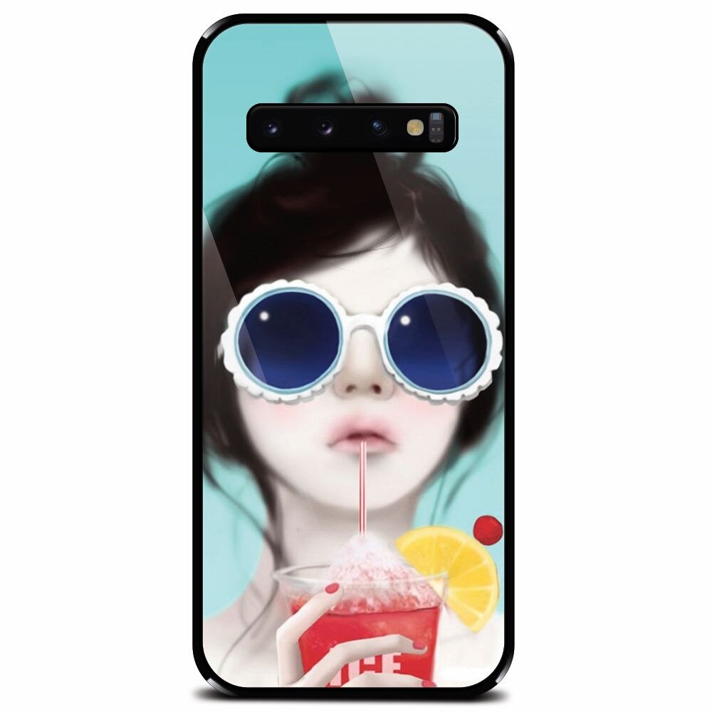 Husa din sticla securizata pentru Samsung Galaxy S10, Cute Girly 001