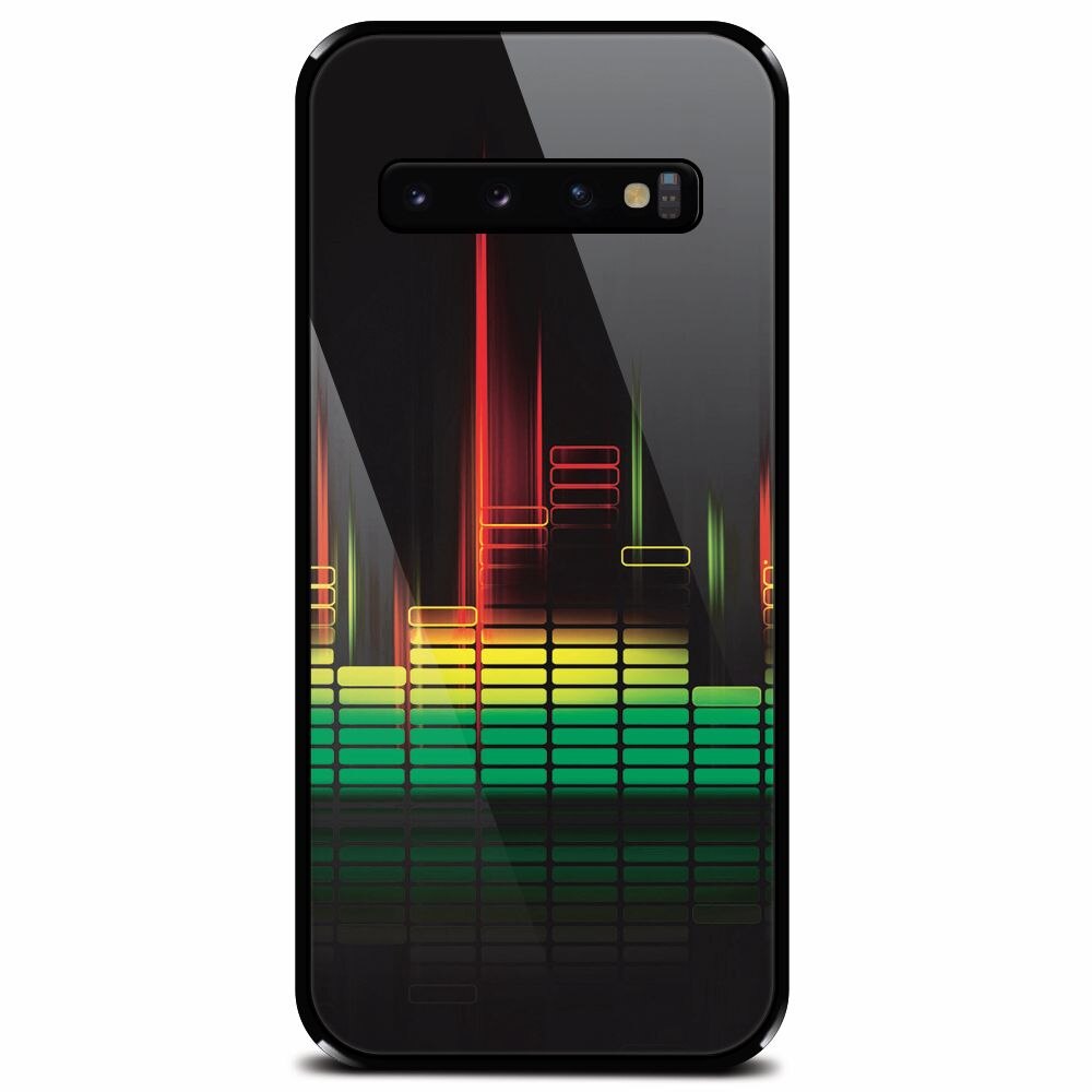 Husa din sticla securizata pentru Samsung Galaxy S10, Abstract Dj Sound System