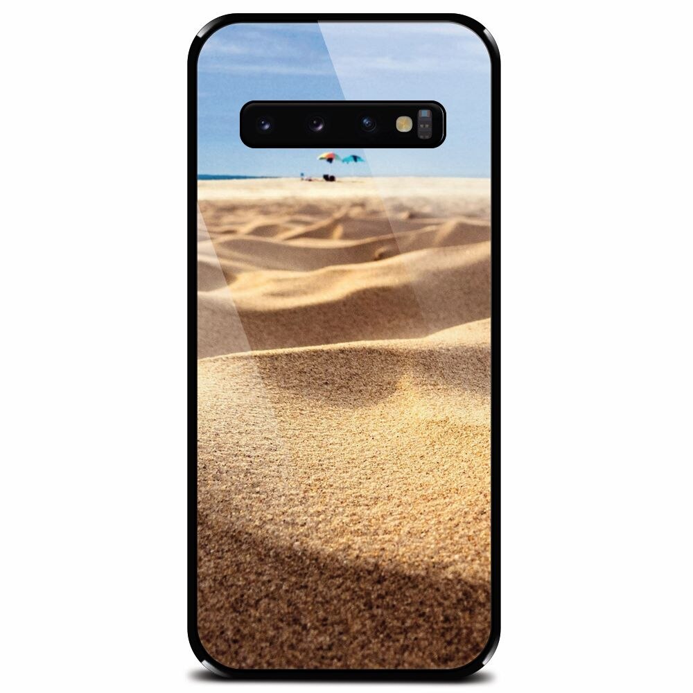 Husa din sticla securizata pentru Samsung Galaxy S10 Plus, Beach Sand Closeup Holiday