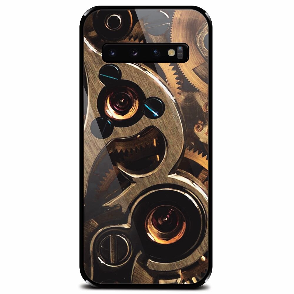 Husa din sticla securizata pentru Samsung Galaxy S10 Plus, Clock Mechanism