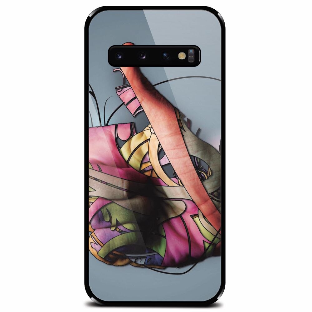 Husa din sticla securizata pentru Samsung Galaxy S10, Beautiful Hand Art