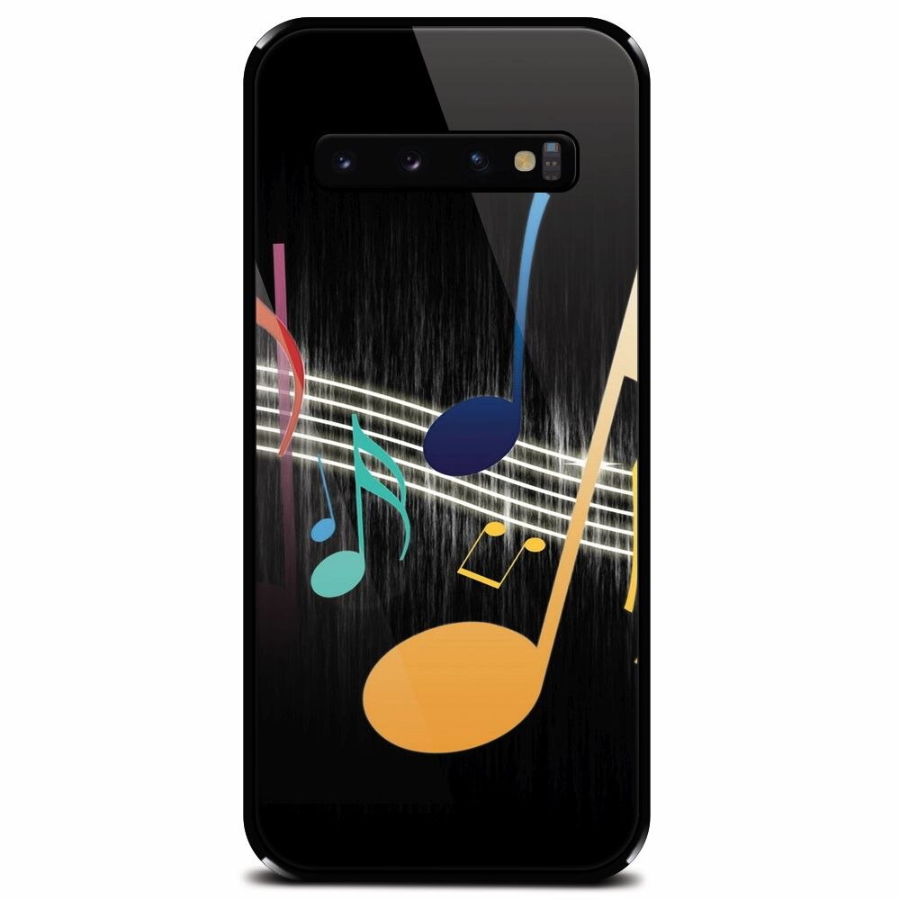 Husa din sticla securizata pentru Samsung Galaxy S10 Plus, Colorful Music