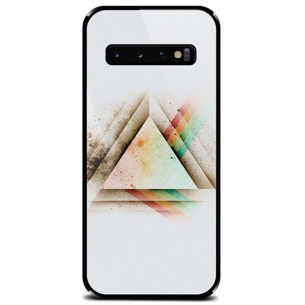 Husa din sticla securizata pentru Samsung Galaxy S10 Plus, Abstract Grunge Light Triangle