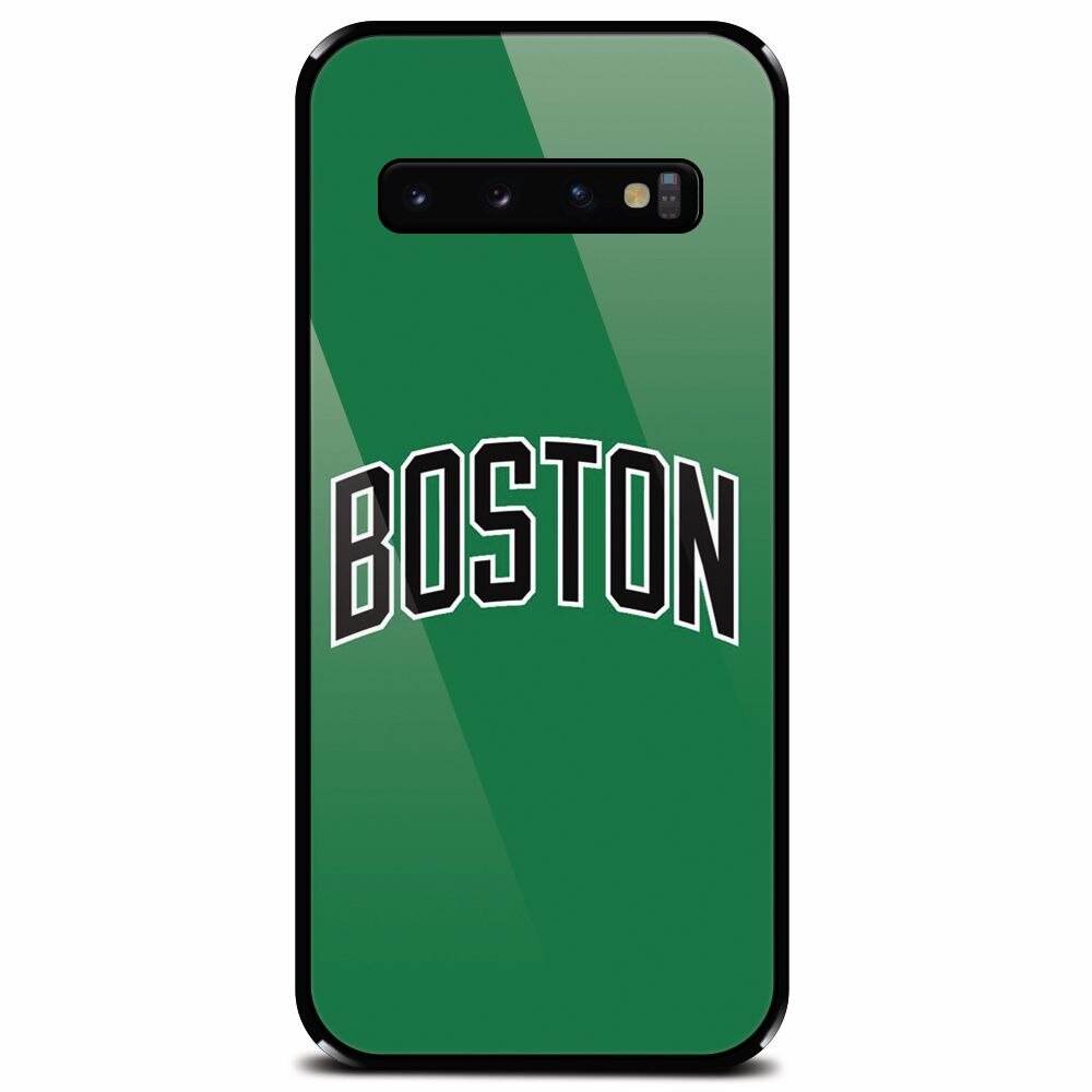 Husa din sticla securizata pentru Samsung Galaxy S10 Plus, NBA Boston Celtics