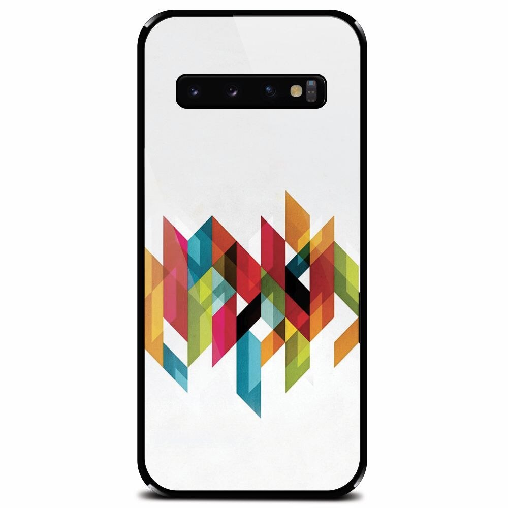 Husa din sticla securizata pentru Samsung Galaxy S10, Geometric