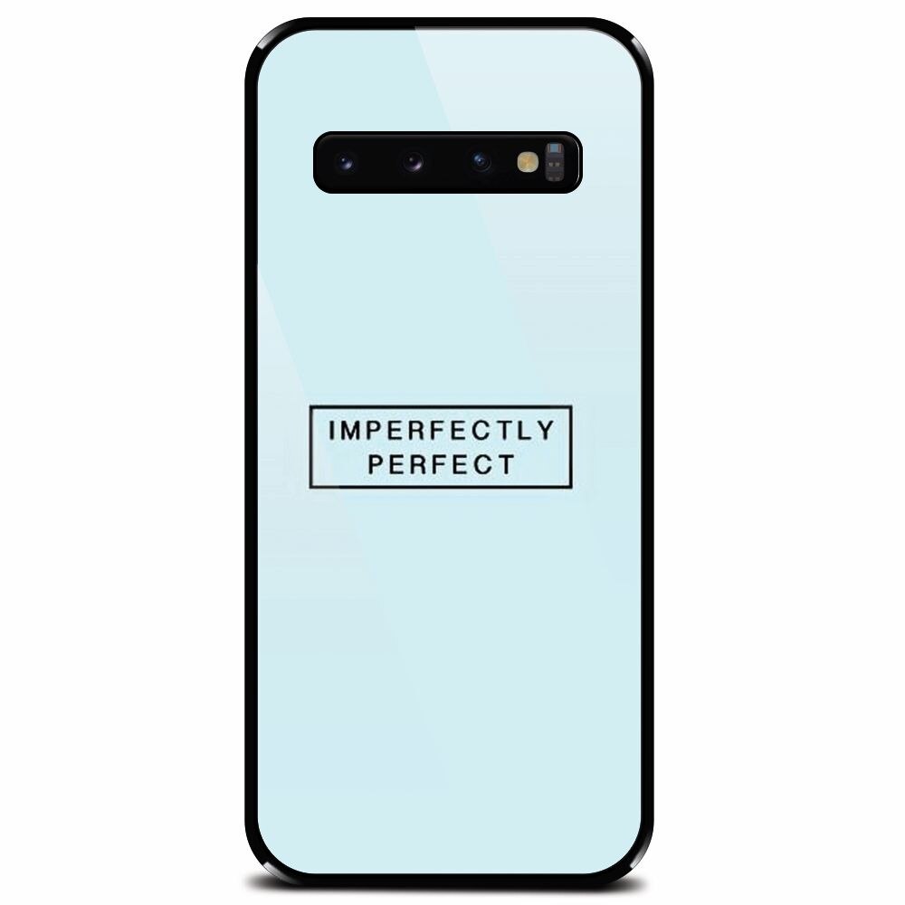 Husa din sticla securizata pentru Samsung Galaxy S10, Imperfectly Perfect