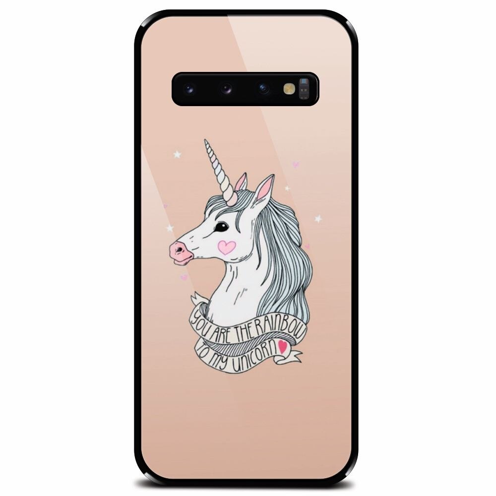 Husa din sticla securizata pentru Samsung Galaxy S10, Cute Rose Gold