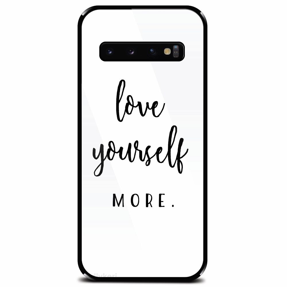 Husa din sticla securizata pentru Samsung Galaxy S10 Plus, Love Yourself More