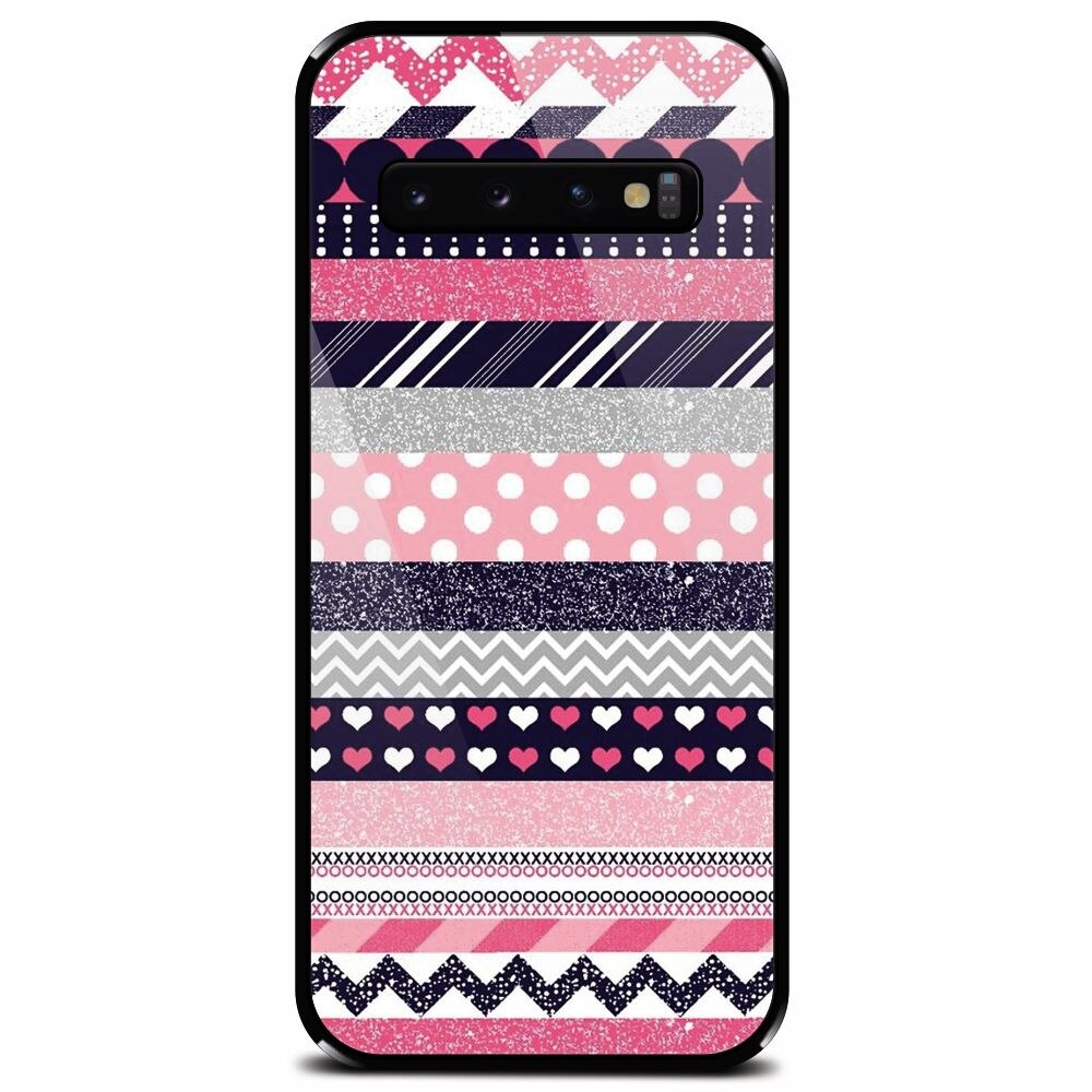 Husa din sticla securizata pentru Samsung Galaxy S10 Plus, Love Pattern