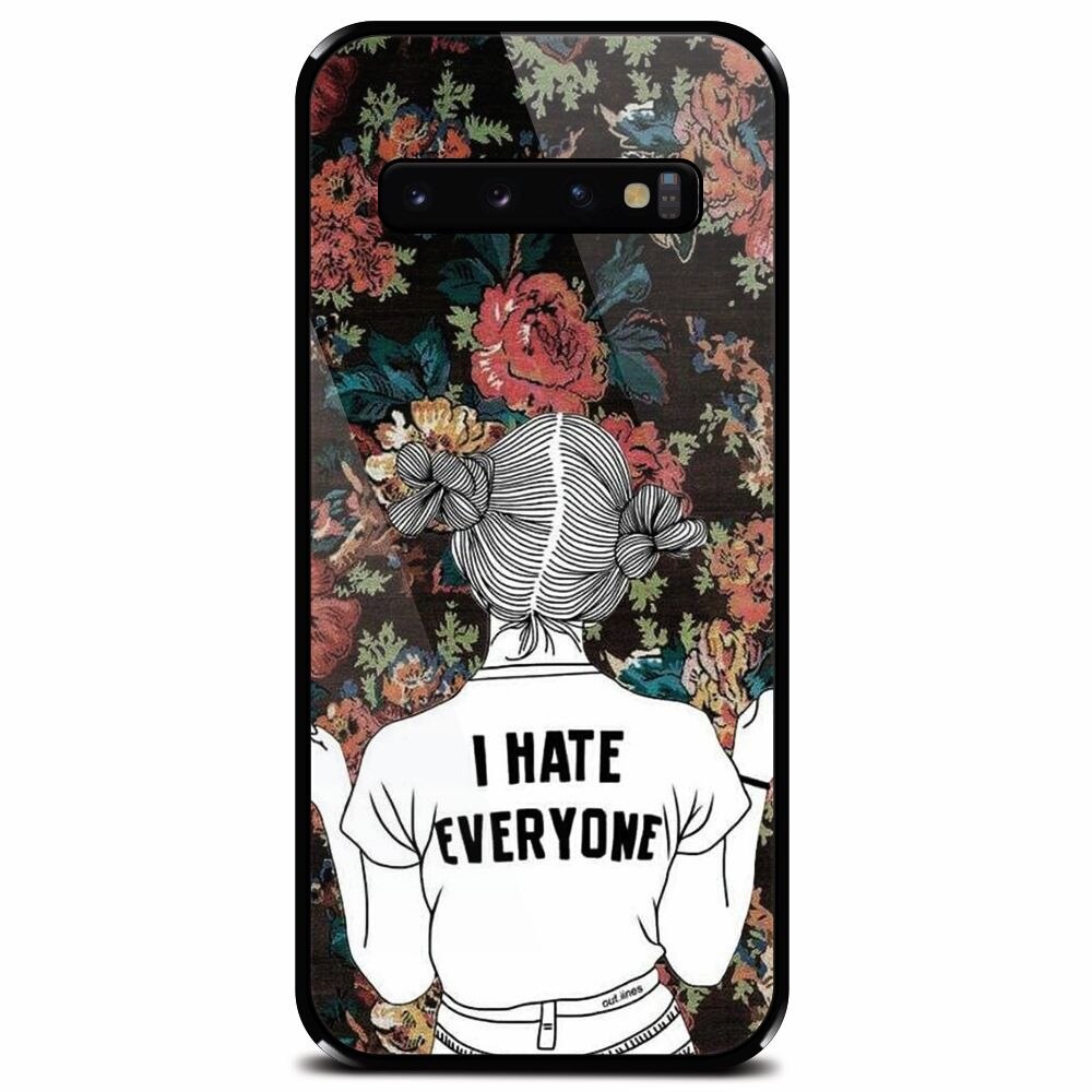 Husa din sticla securizata pentru Samsung Galaxy S10, I Hate Everyone
