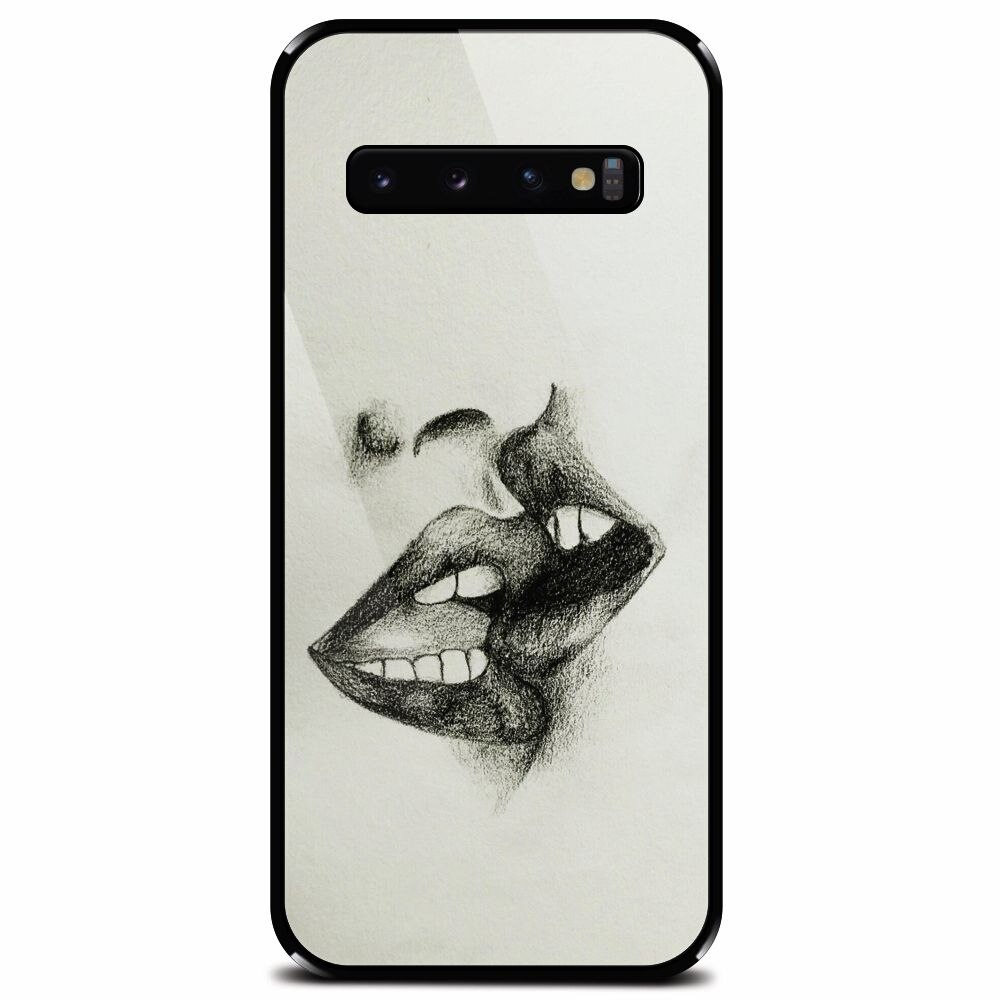 Husa din sticla securizata pentru Samsung Galaxy S10 Plus, Kiss