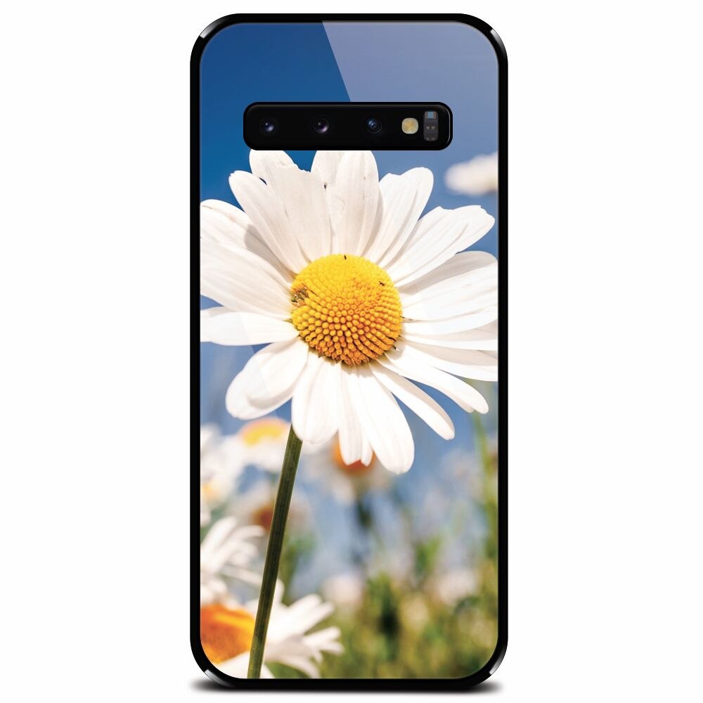 Husa din sticla securizata pentru Samsung Galaxy S10 Plus, Daisies Field Flowers