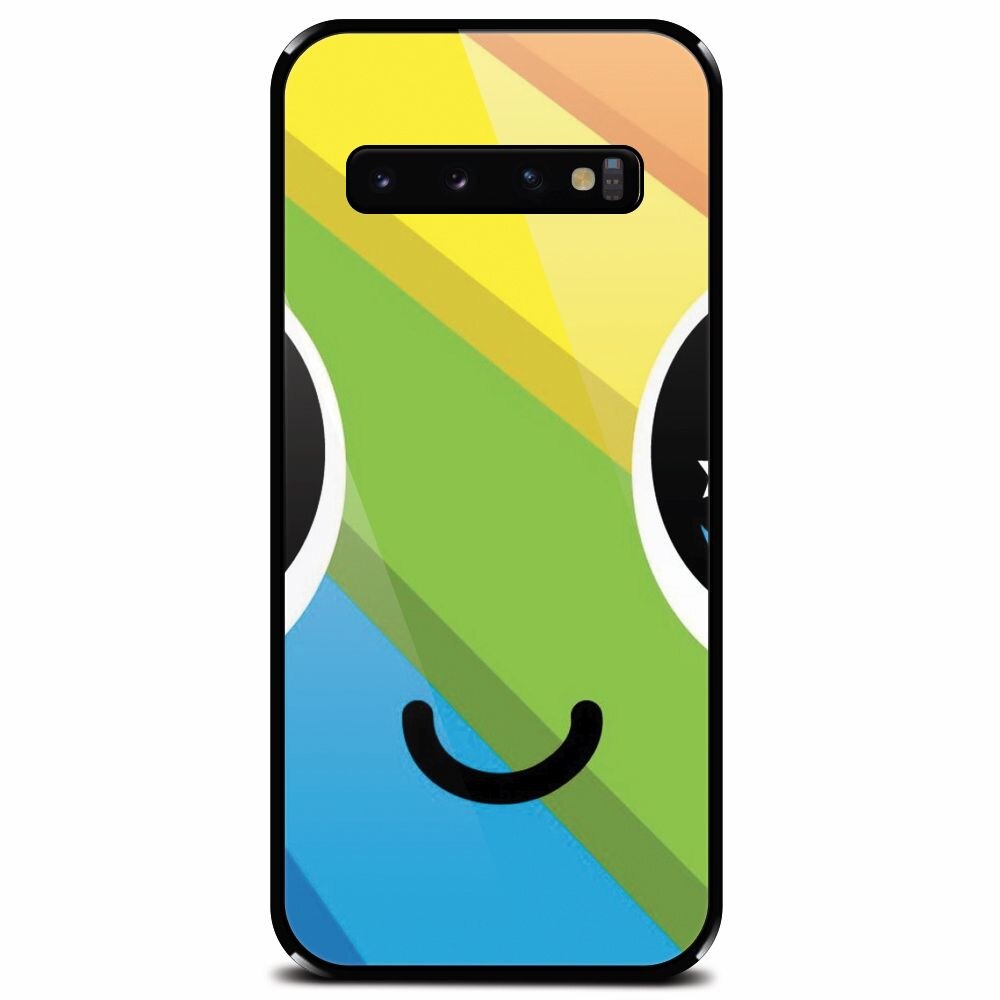 Husa din sticla securizata pentru Samsung Galaxy S10, Happy Face