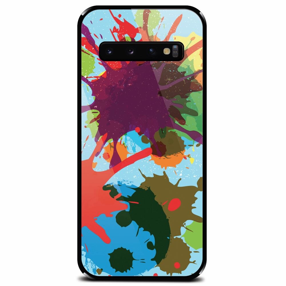Husa din sticla securizata pentru Samsung Galaxy S10, Holi Splash