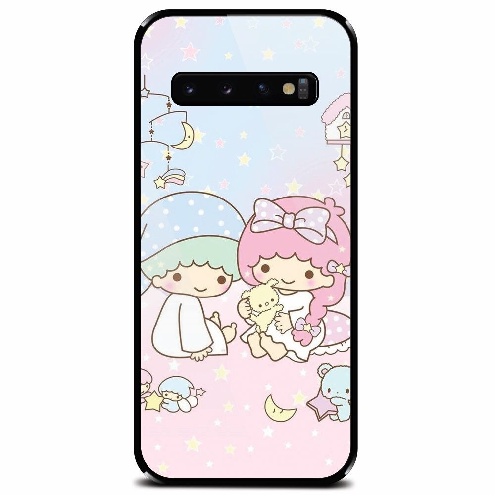 Husa din sticla securizata pentru Samsung Galaxy S10, Little Twins