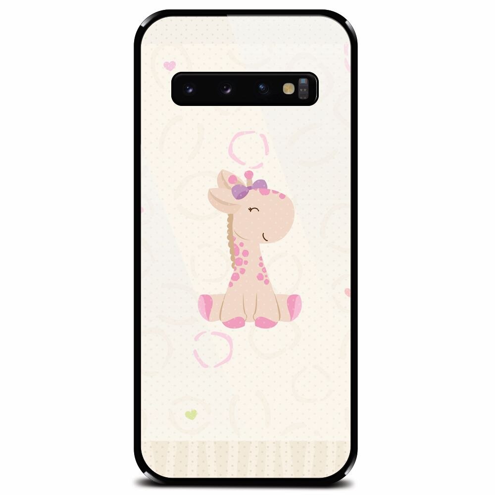 Husa din sticla securizata pentru Samsung Galaxy S10, Giraffe Cute