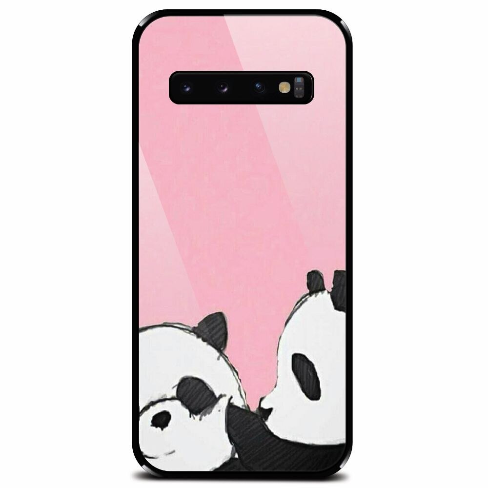 Husa din sticla securizata pentru Samsung Galaxy S10, Panda