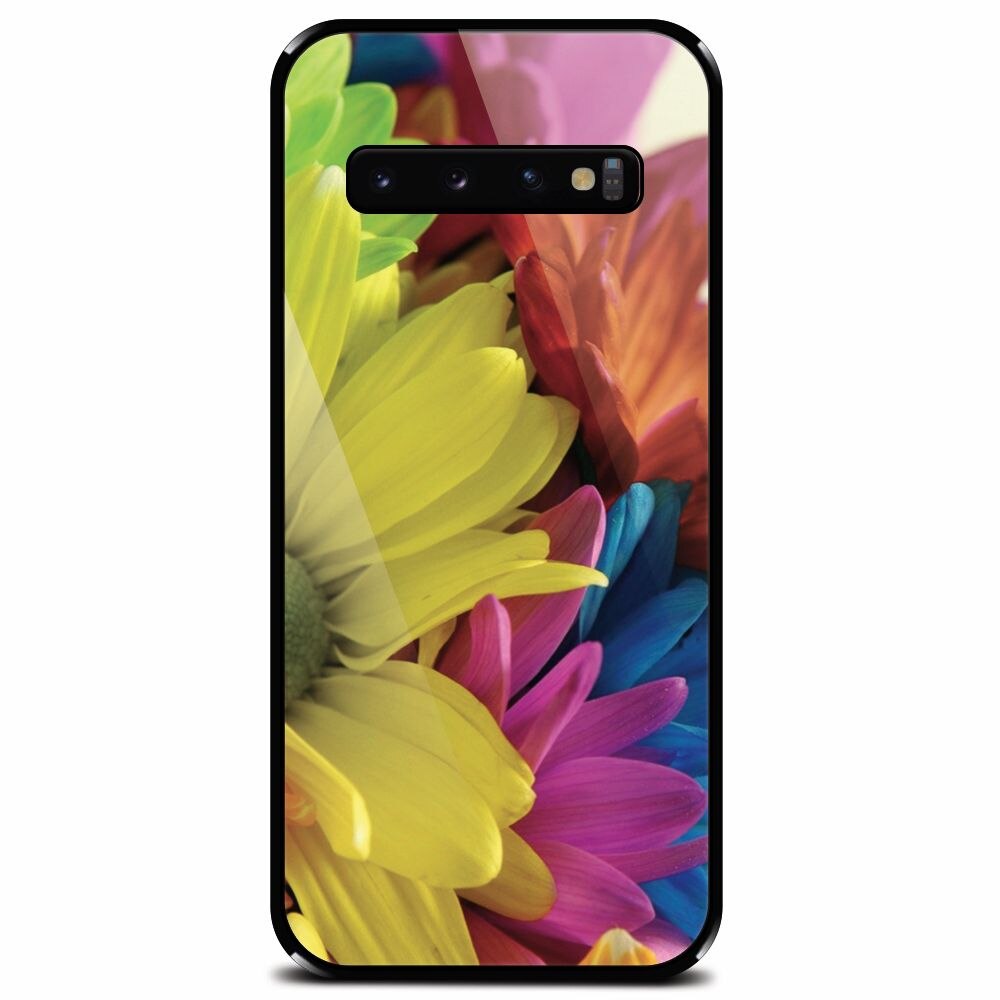 Husa din sticla securizata pentru Samsung Galaxy S10 Plus, Flower