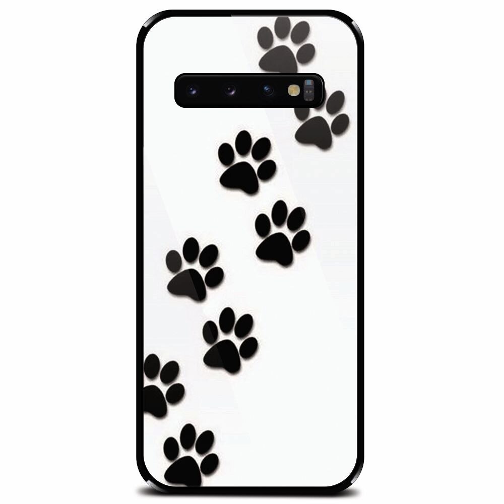 Husa din sticla securizata pentru Samsung Galaxy S10, Dog Mark
