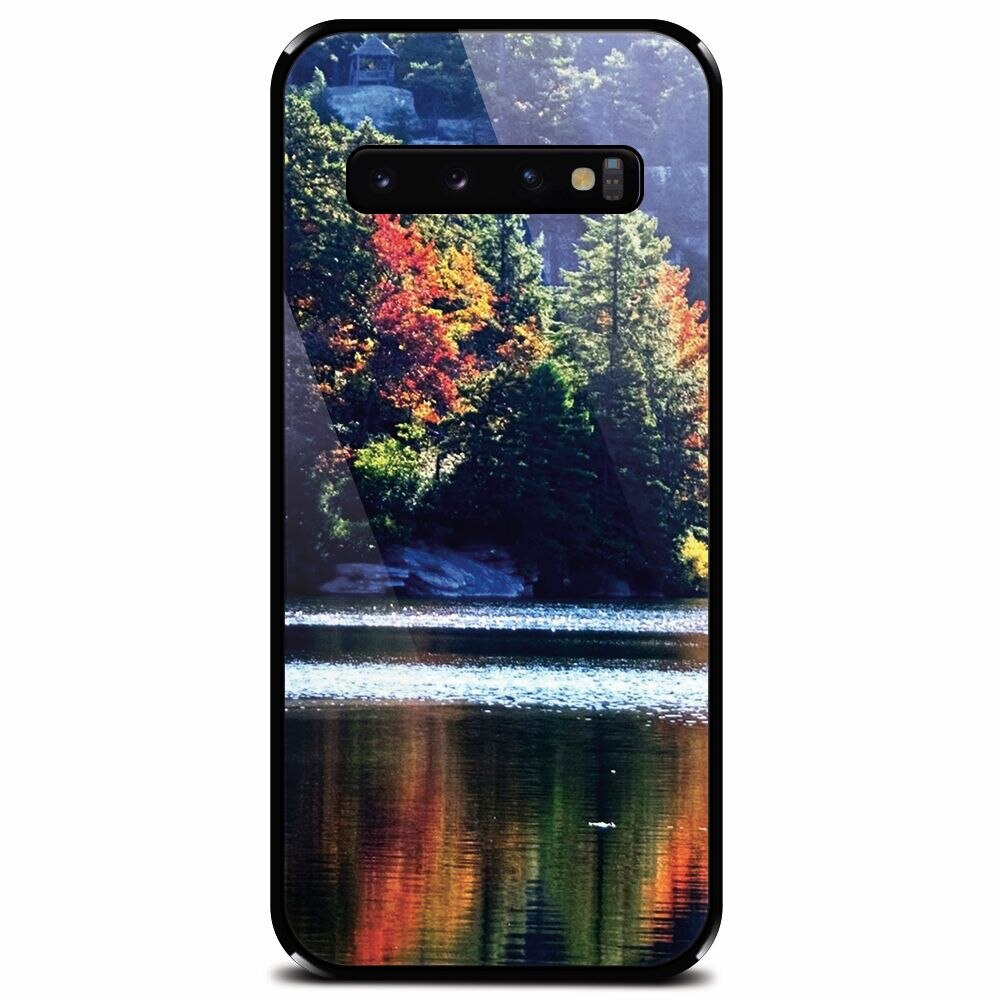 Husa din sticla securizata pentru Samsung Galaxy S10, Lake Minnewaska Autumn