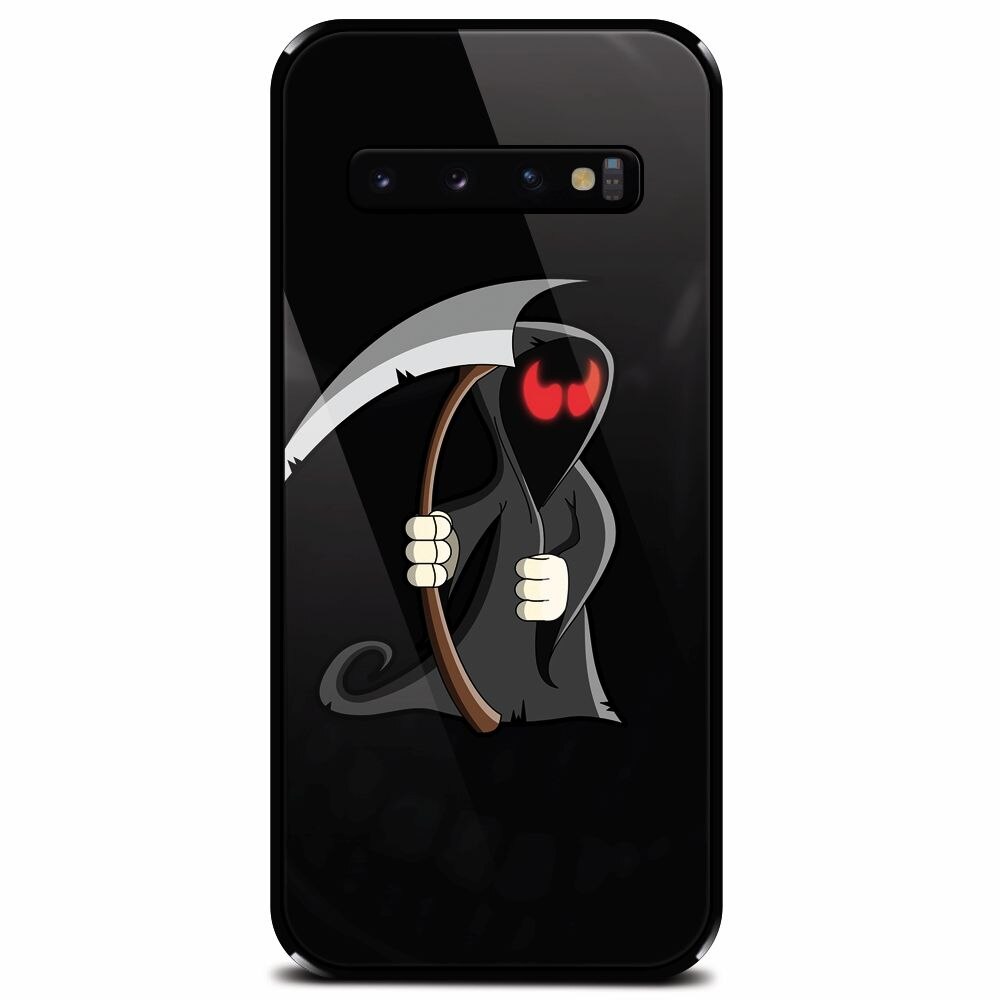 Husa din sticla securizata pentru Samsung Galaxy S10 Plus, Grim Reaper