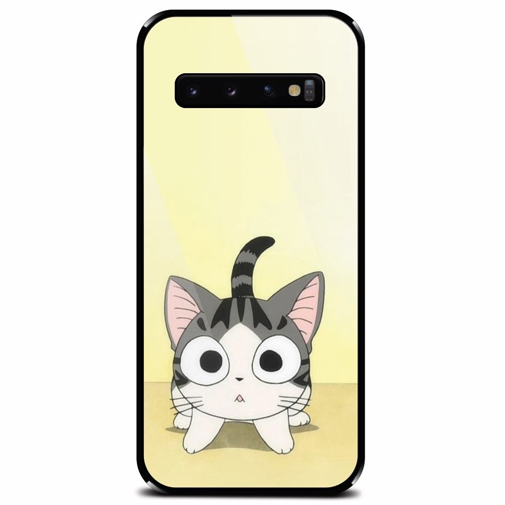 Husa din sticla securizata pentru Samsung Galaxy S10 Plus, Cute Ktty