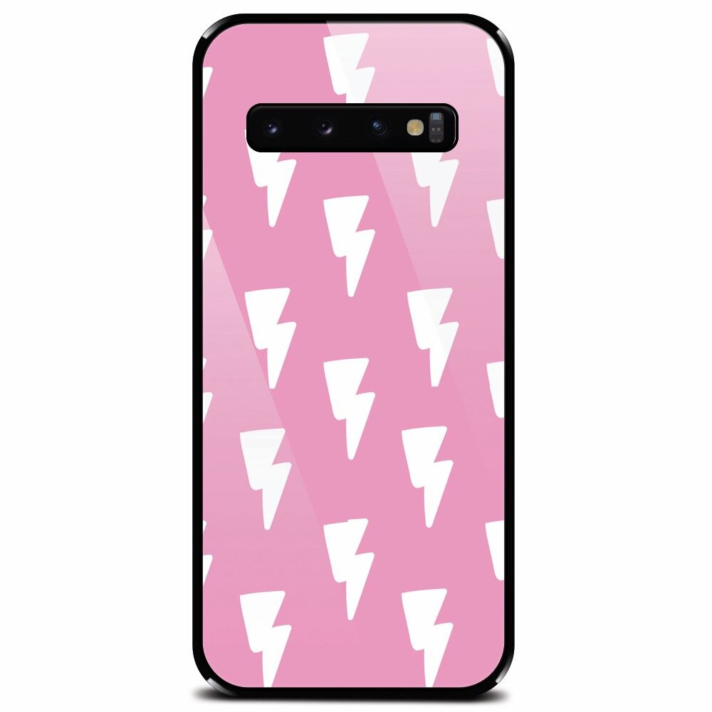Husa din sticla securizata pentru Samsung Galaxy S10, Electric Pink