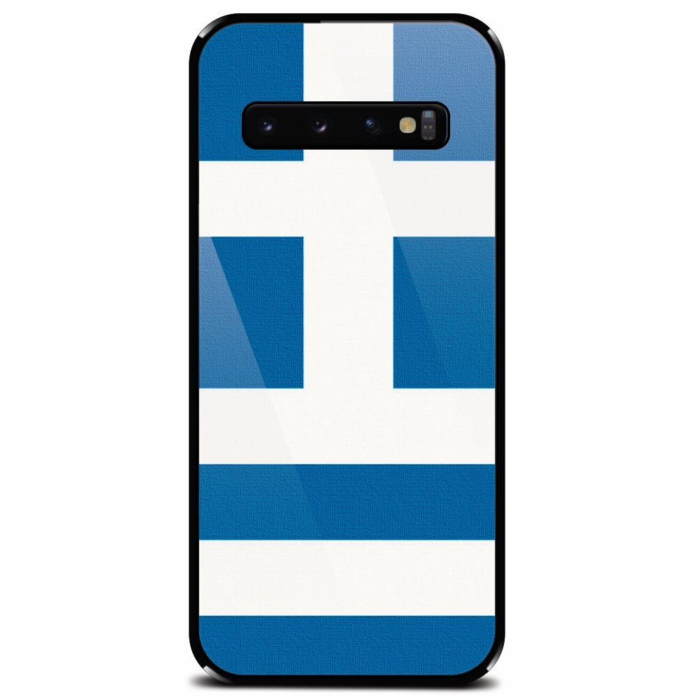 Husa din sticla securizata pentru Samsung Galaxy S10, Greece Flag