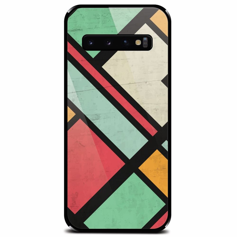 Husa din sticla securizata pentru Samsung Galaxy S10, Retro Grunge