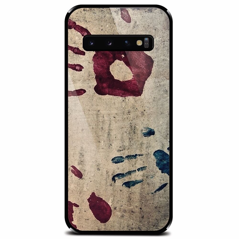 Husa din sticla securizata pentru Samsung Galaxy S10, Handprints