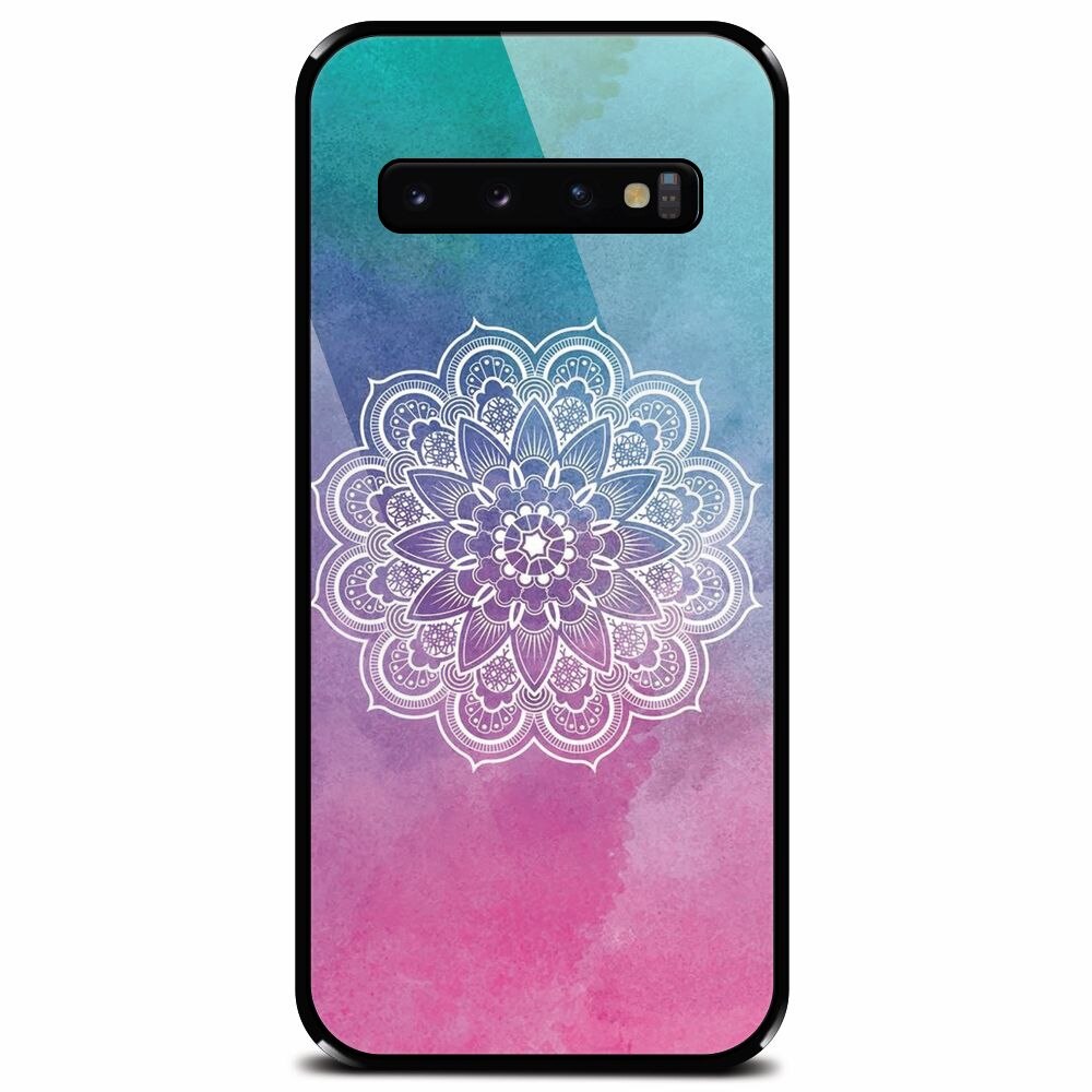 Husa din sticla securizata pentru Samsung Galaxy S10, Mandala