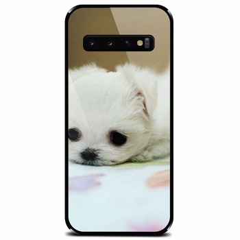 Husa din sticla securizata pentru Samsung Galaxy S10, Puppies 001 Husa din sticla securizata pentru Samsung Galaxy S10, Puppies 001