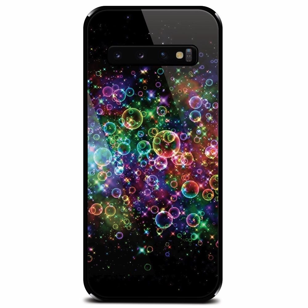 Husa din sticla securizata pentru Samsung Galaxy S10, Rainbow Colored Soap Bubbles