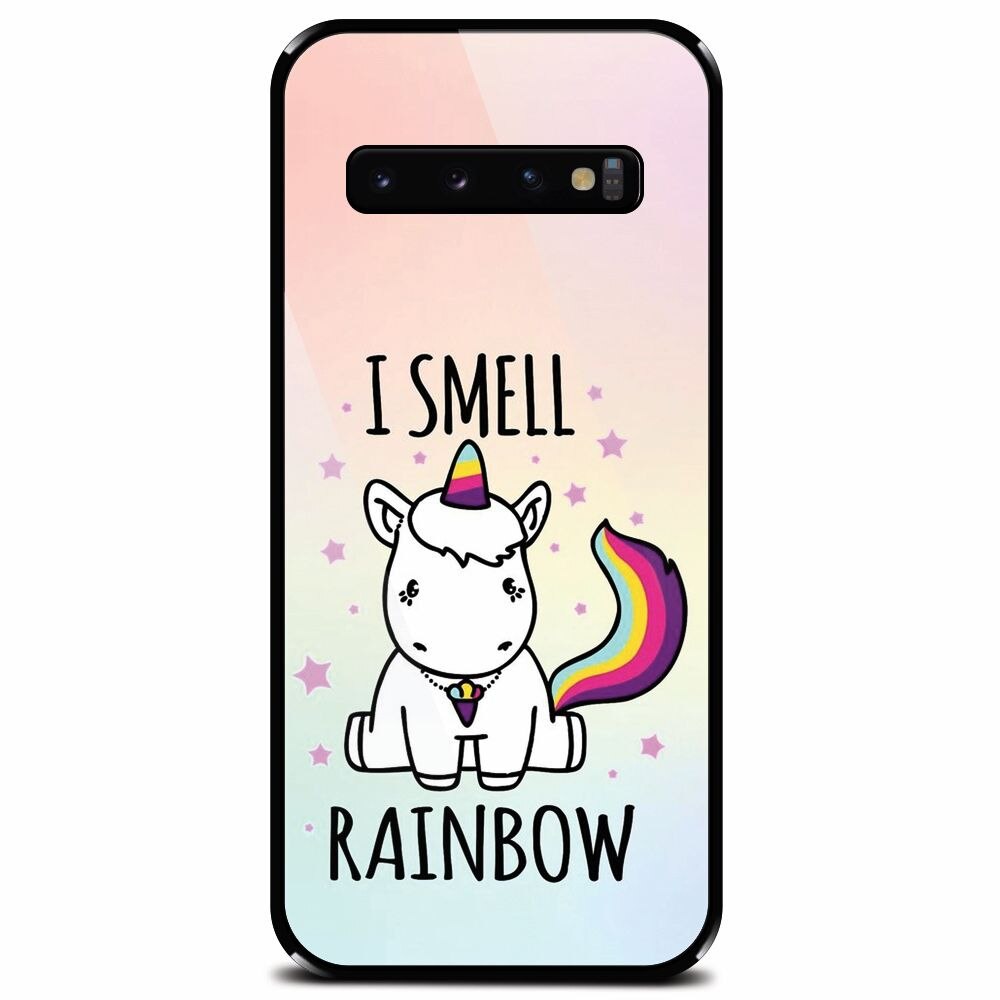 Husa din sticla securizata pentru Samsung Galaxy S10, I Smell Rainbow