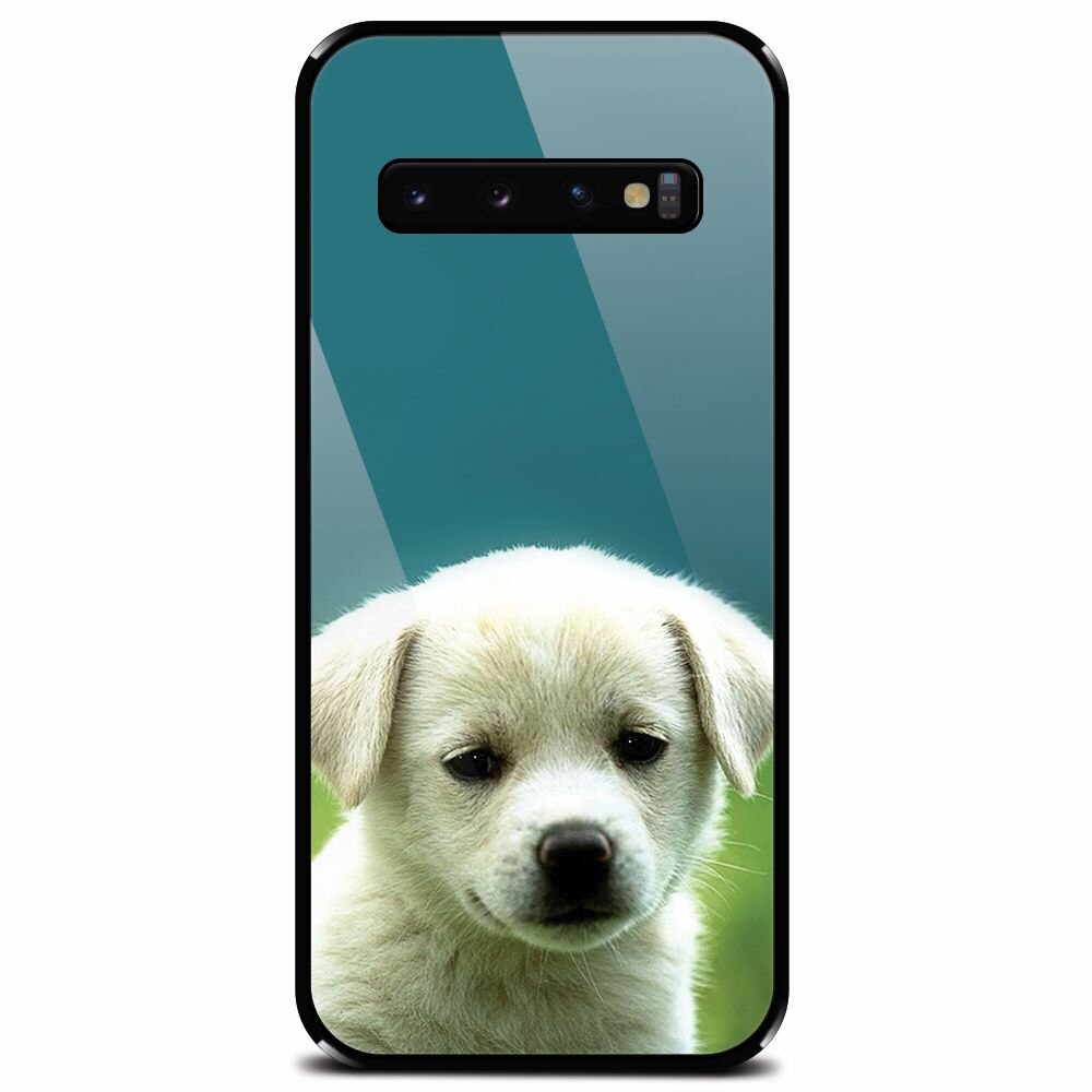 Husa din sticla securizata pentru Samsung Galaxy S10 Plus, Puppy Style