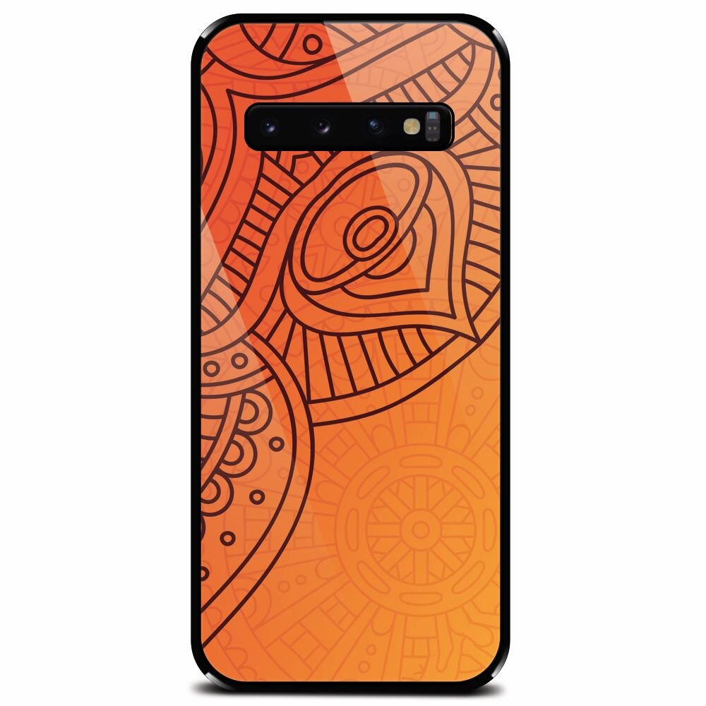 Husa din sticla securizata pentru Samsung Galaxy S10 Plus, Indian Design