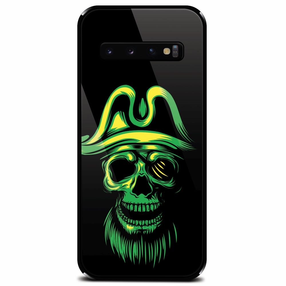 Husa din sticla securizata pentru Samsung Galaxy S10 Plus, Pirate Skull