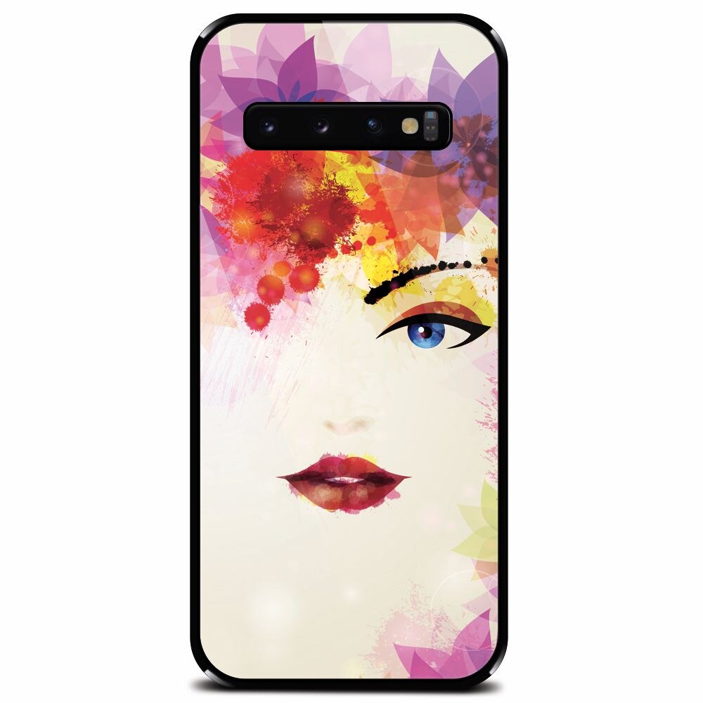 Husa din sticla securizata pentru Samsung Galaxy S10, Pretty Face